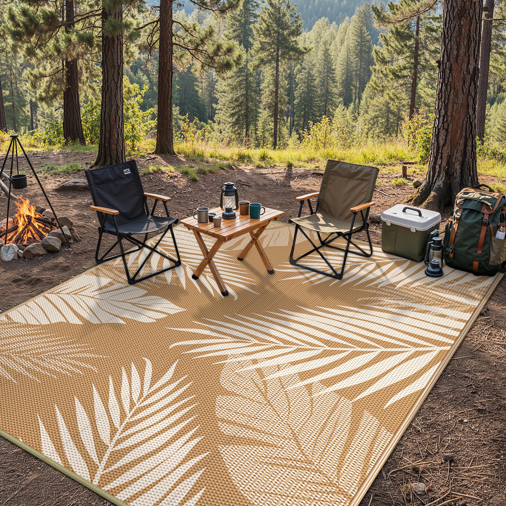 GENIMO alfombra en patio con muebles mostrando comodidad exterior
