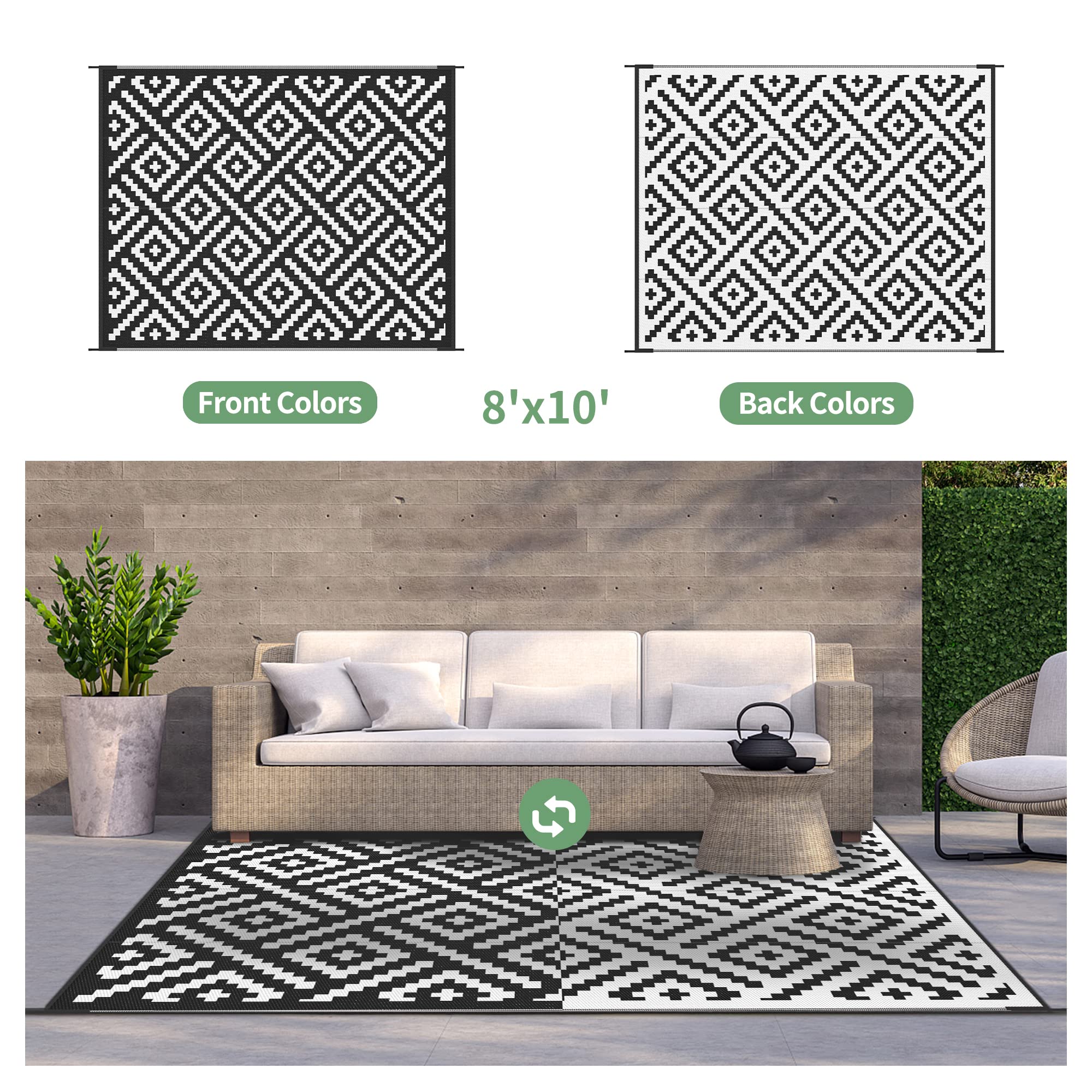 GENIMO alfombra en patio en uso, mejora el confort exterior