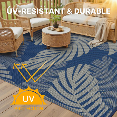 GENIMO alfombra en porche con muebles mostrando uso y protección del suelo