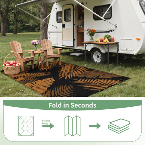 GENIMO alfombra en escena RV y camping, portátil y rápida de instalar