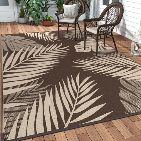 GENIMO alfombra frontal 4'x6' café beige mostrando diseño y beneficio estético
