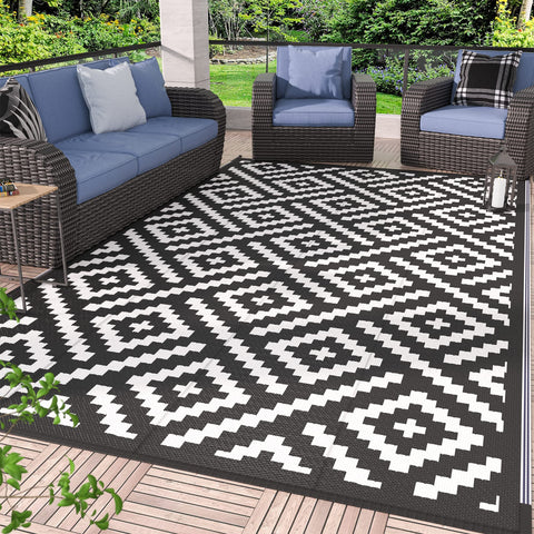 GENIMO alfombra exterior frontal, vista del patrón y borde resistente