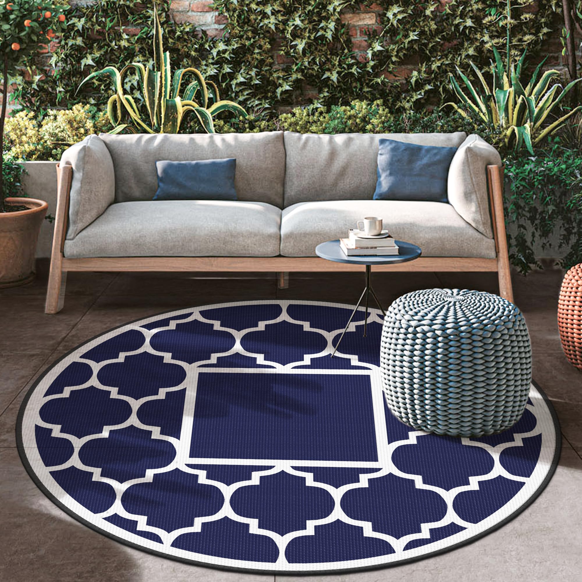 GENIMO vista frontal de la alfombra exterior, resistente y decorativa