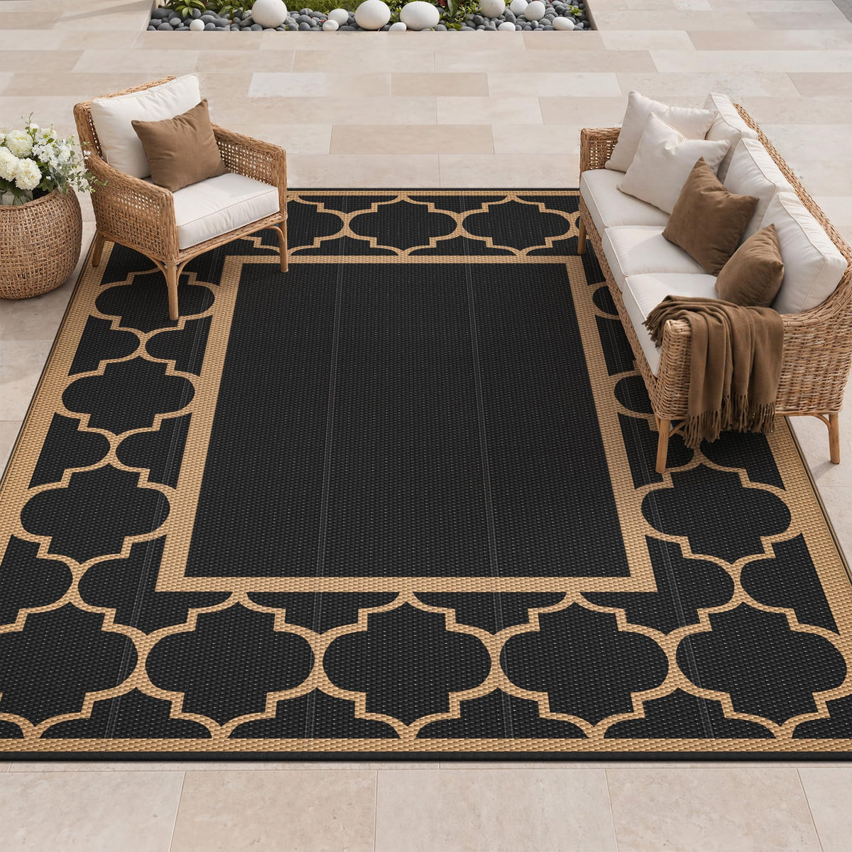 GENIMO alfombra exterior frontal que mejora la estética del patio