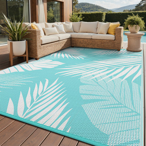 GENIMO alfombra exterior frontal mostrando diseño y tamaño práctico