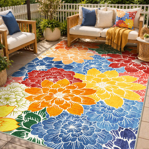 GENIMO alfombra frontal 4x6 mostrando colores vibrantes y comodidad