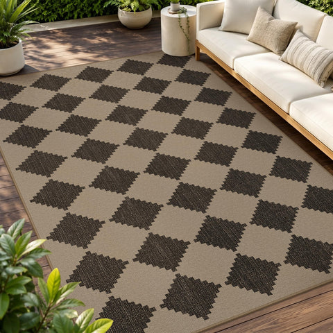 GENIMO vista frontal de la alfombra 5'x8' mostrando patrón geométrico y estilo