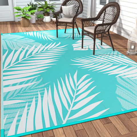 GENIMO alfombra frontal mostrando diseño azul marino blanco y beneficio estético