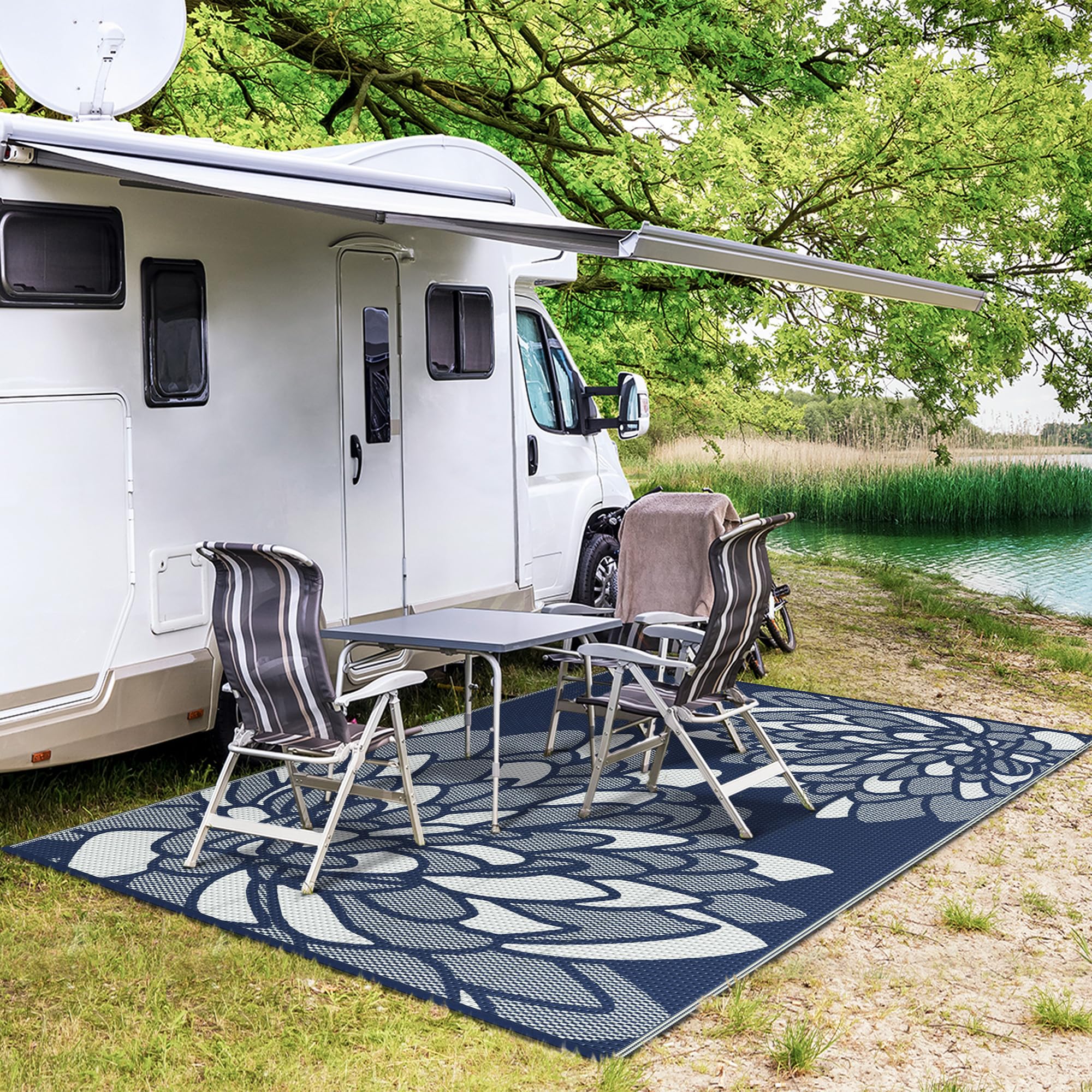 GENIMO alfombra plegada en funda transporte para llevar en camping y RV con comodidad