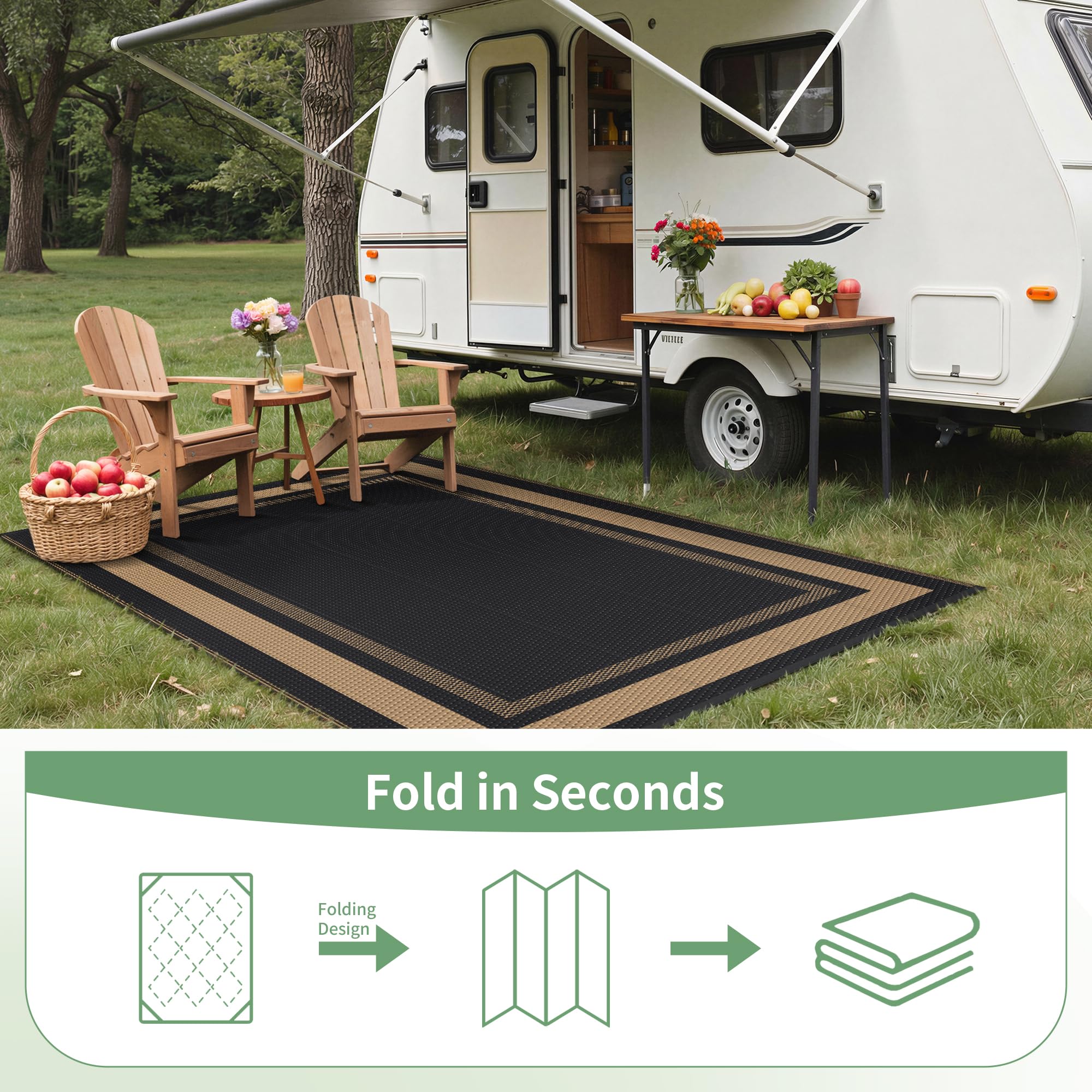 GENIMO alfombra plegada lista para transportar y almacenar cómodamente