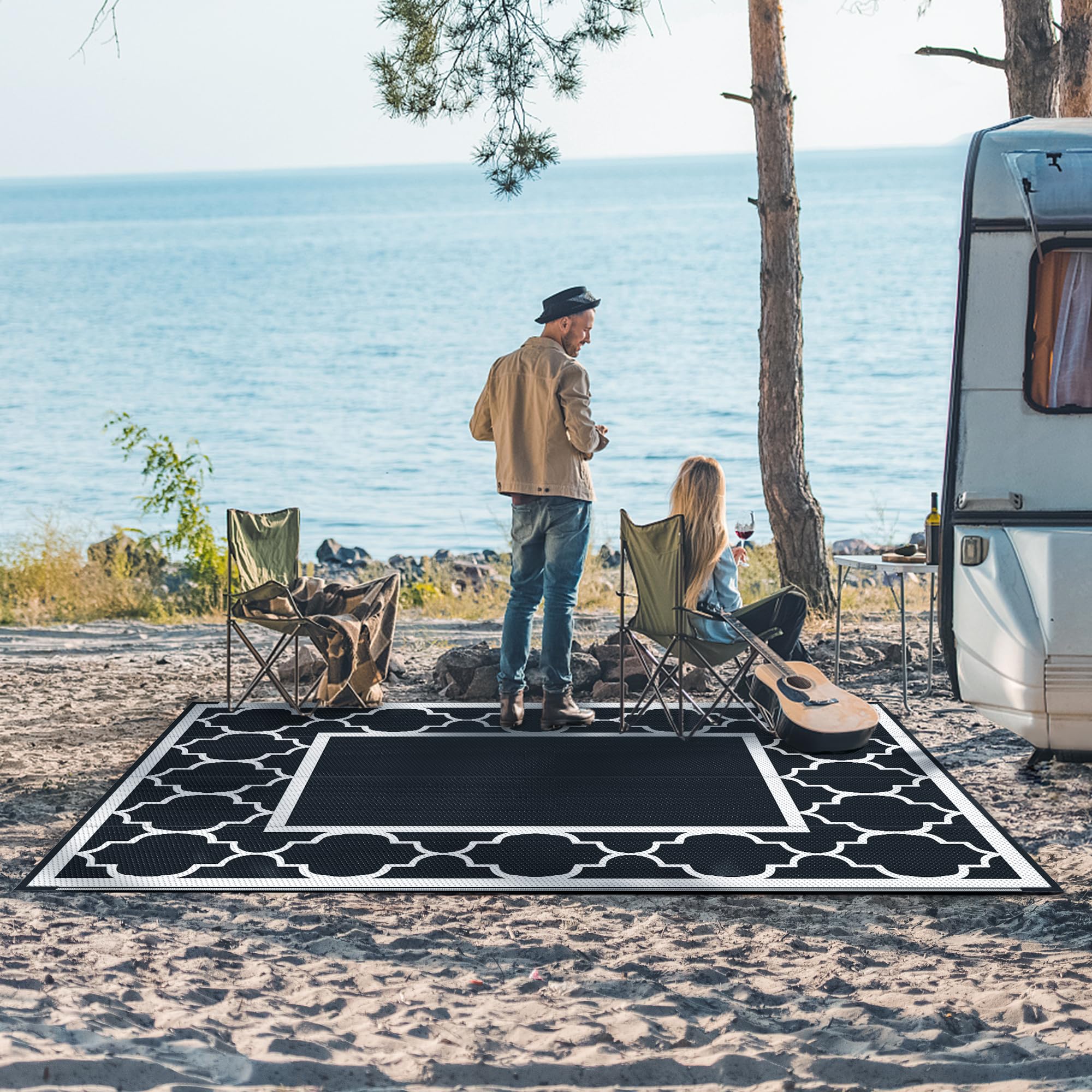 GENIMO alfombra reversible mostrando ambos lados y versatilidad