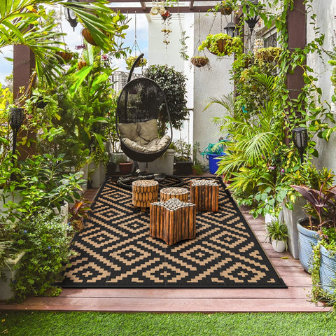 GENIMO alfombra girada para mostrar patrón reversible, doble uso práctico