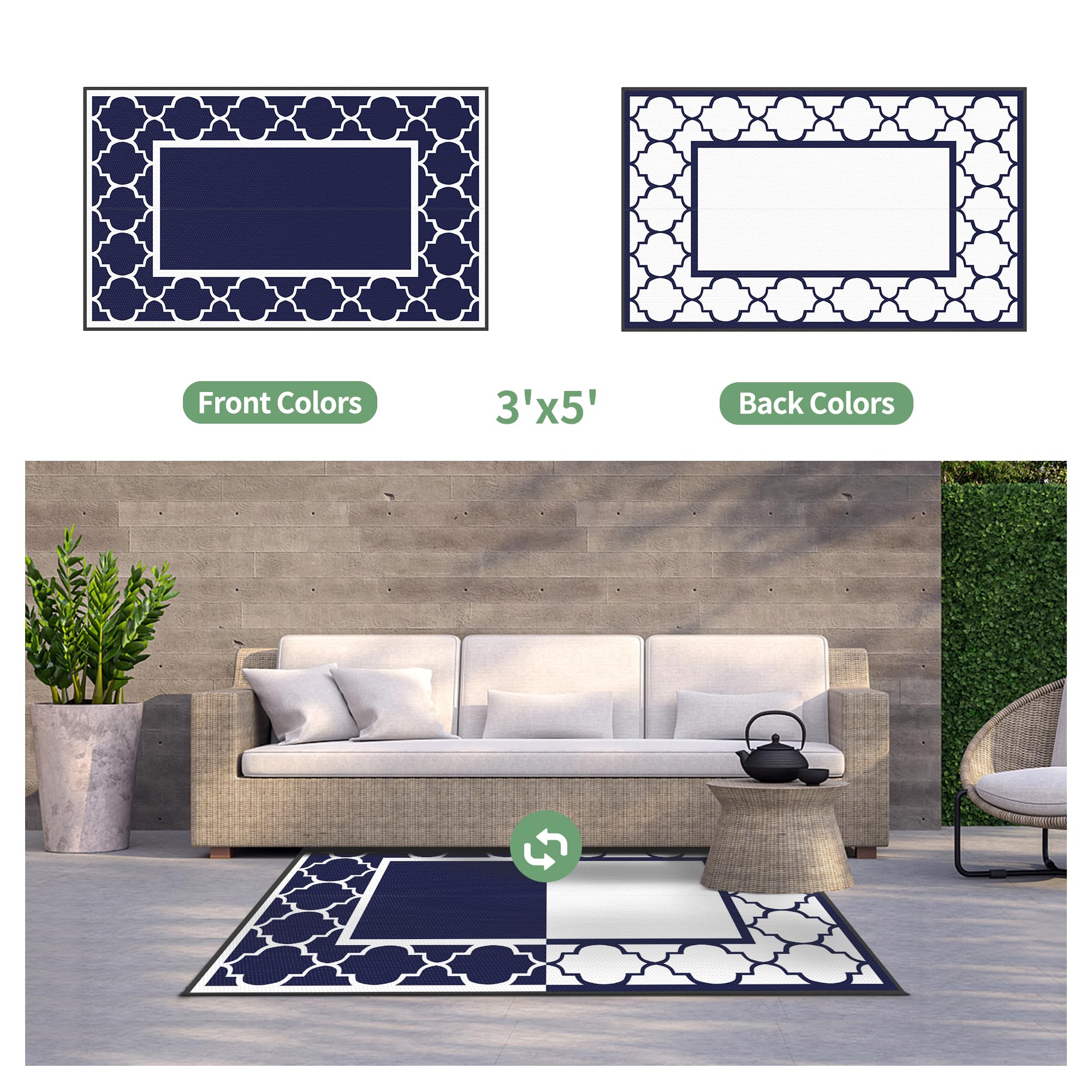 GENIMO alfombra junto a puerta para escala, tamaño práctico 3'x5'