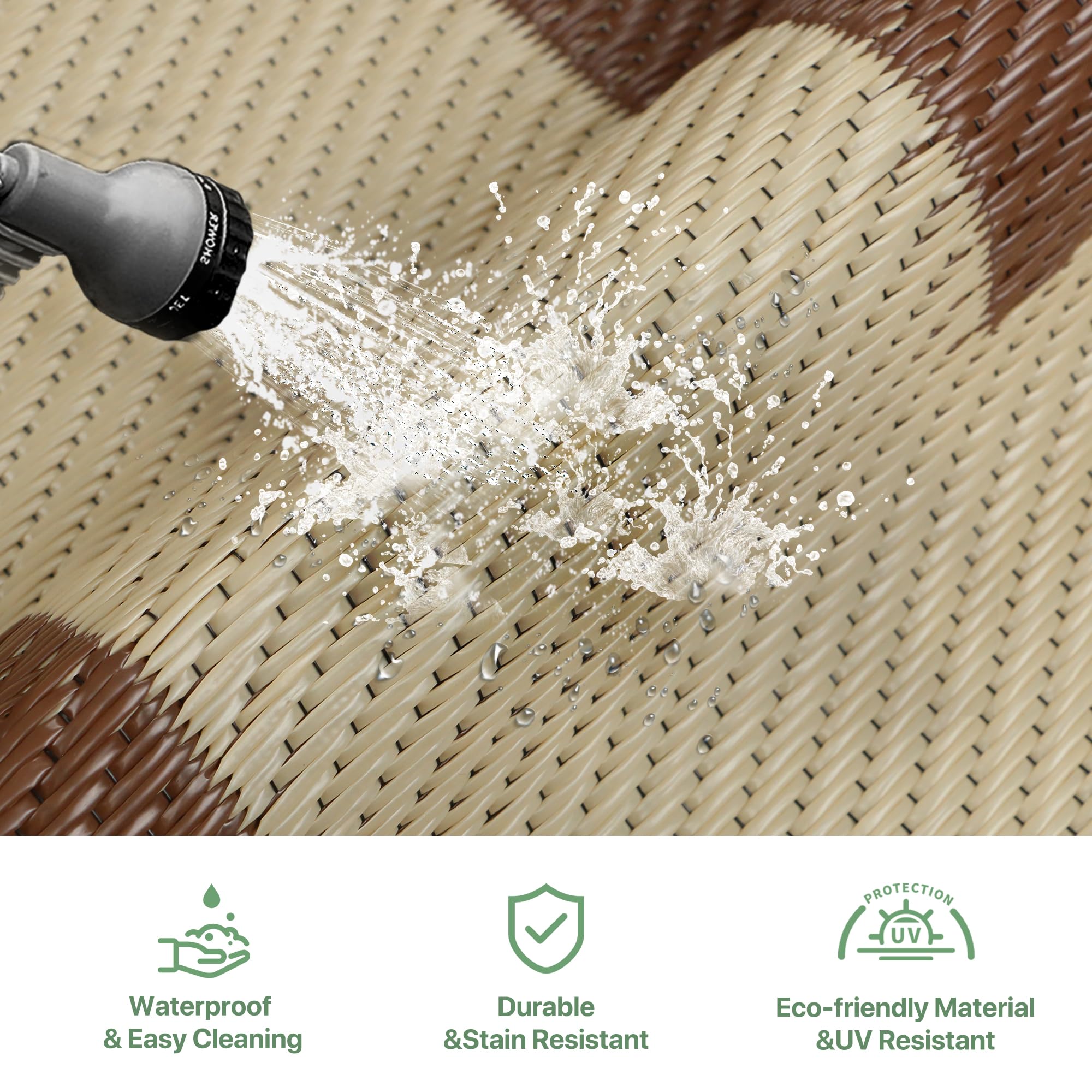GENIMO alfombra junto a silla para comparar tamaño y superficie usable