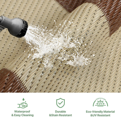 GENIMO alfombra junto a silla para comparar tamaño y superficie usable