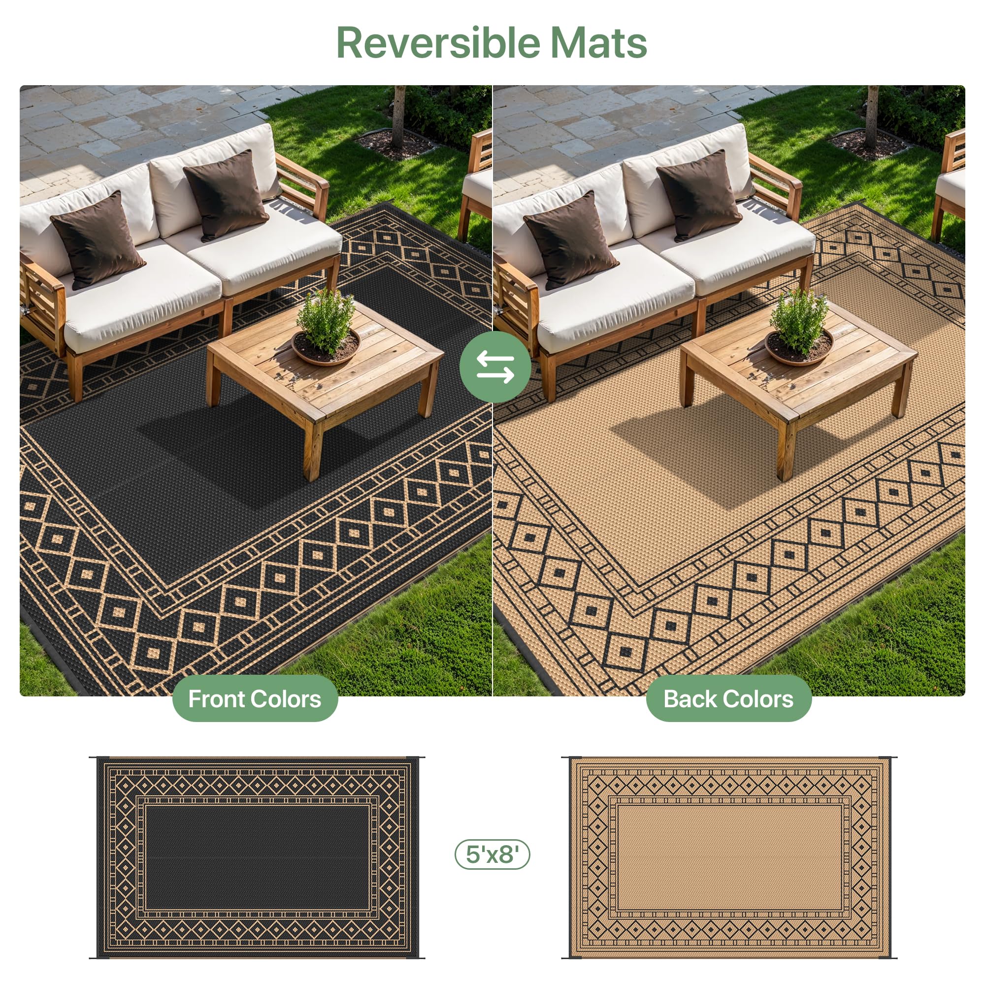 GENIMO alfombra en patio con muebles mostrando estilo y confort