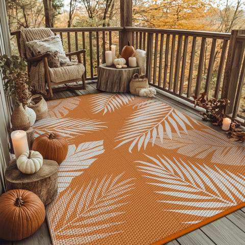 GENIMO alfombra colocada en patio con muebles mostrando fácil limpieza