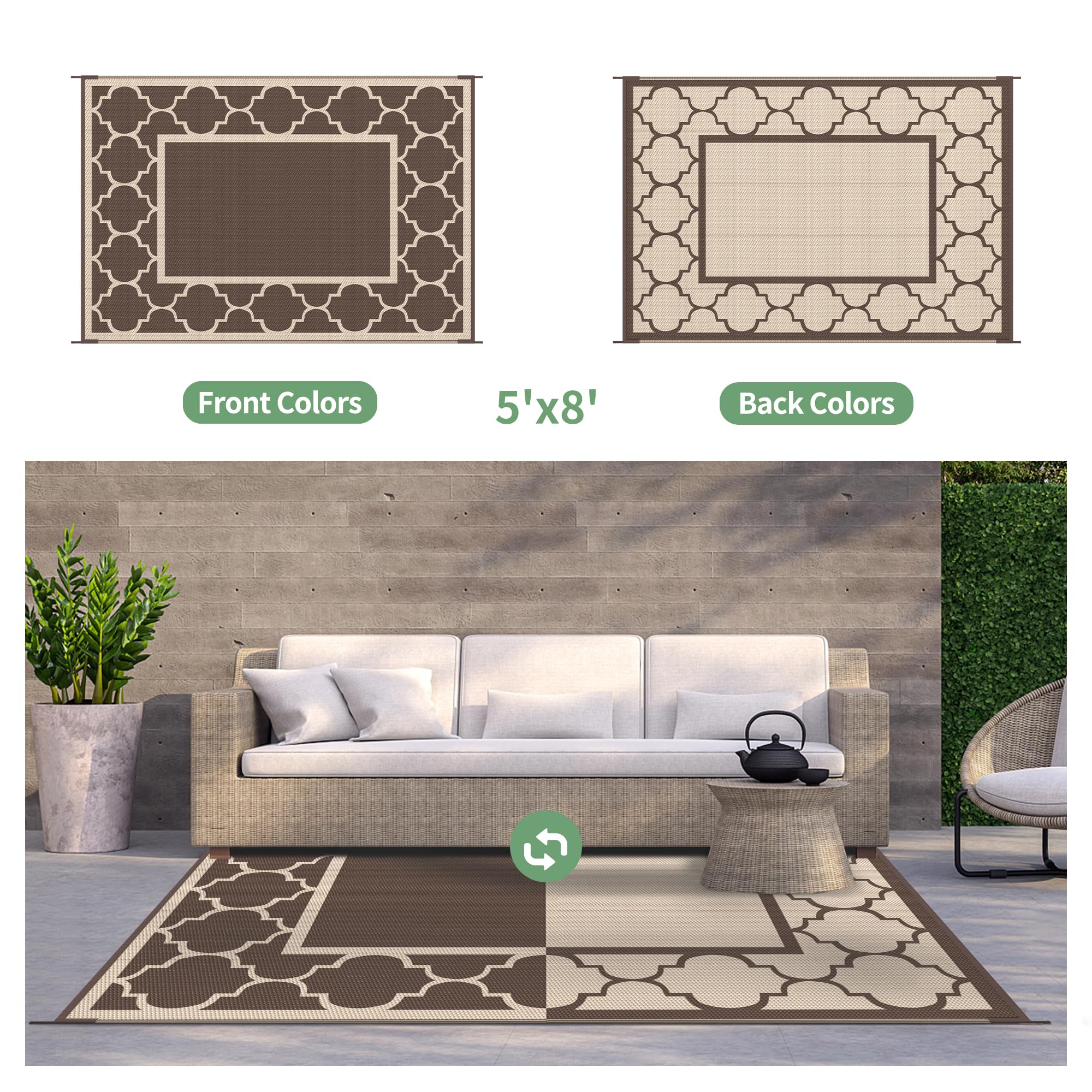 GENIMO alfombra en patio con muebles, crea zona cómoda