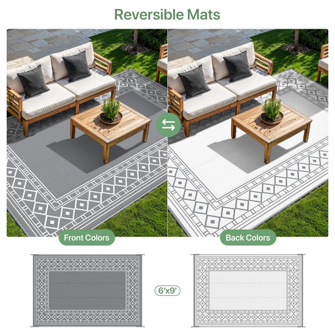 GENIMO alfombra en patio con mobiliario aportando estilo y definición