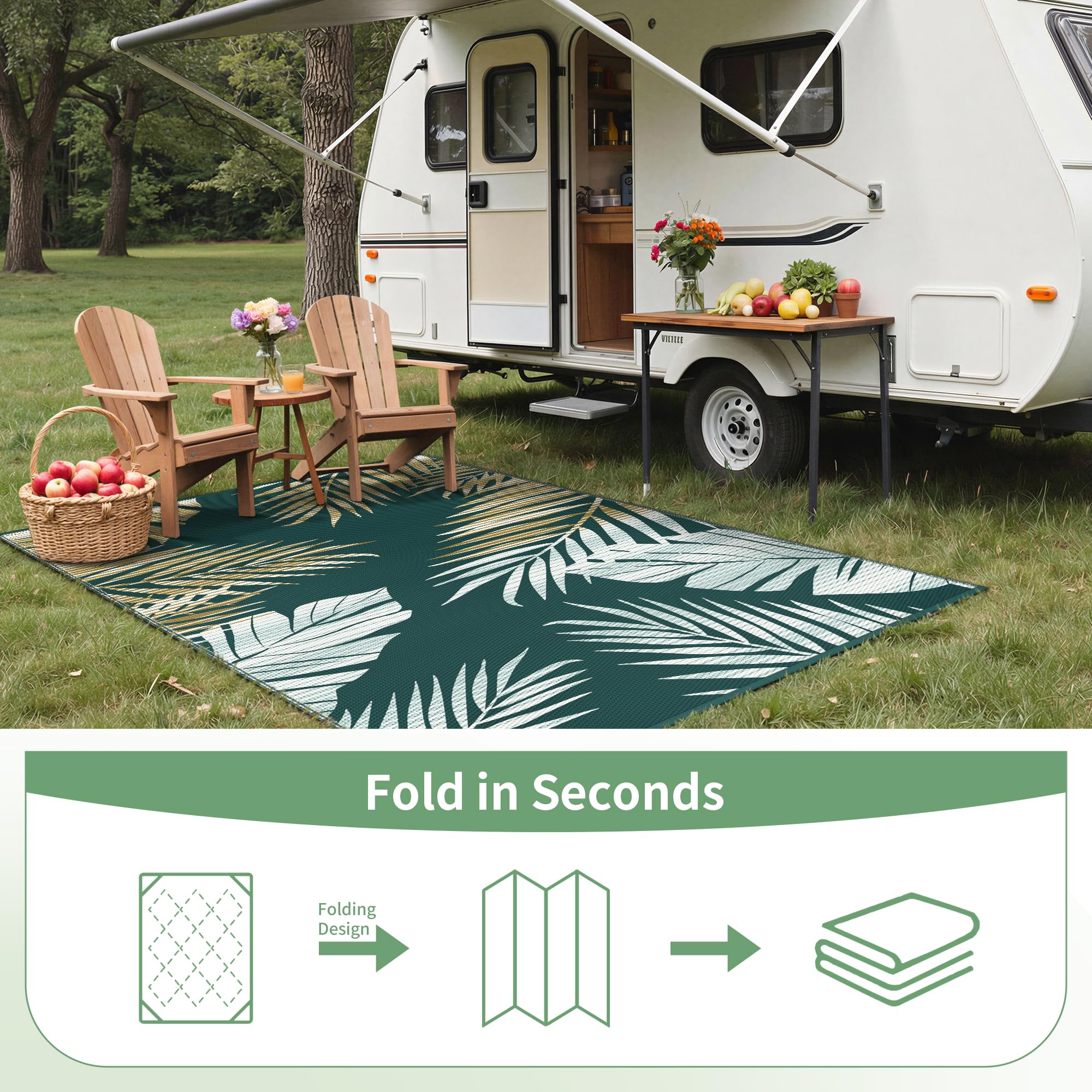GENIMO alfombra instalada en camping junto a tienda como solución impermeable