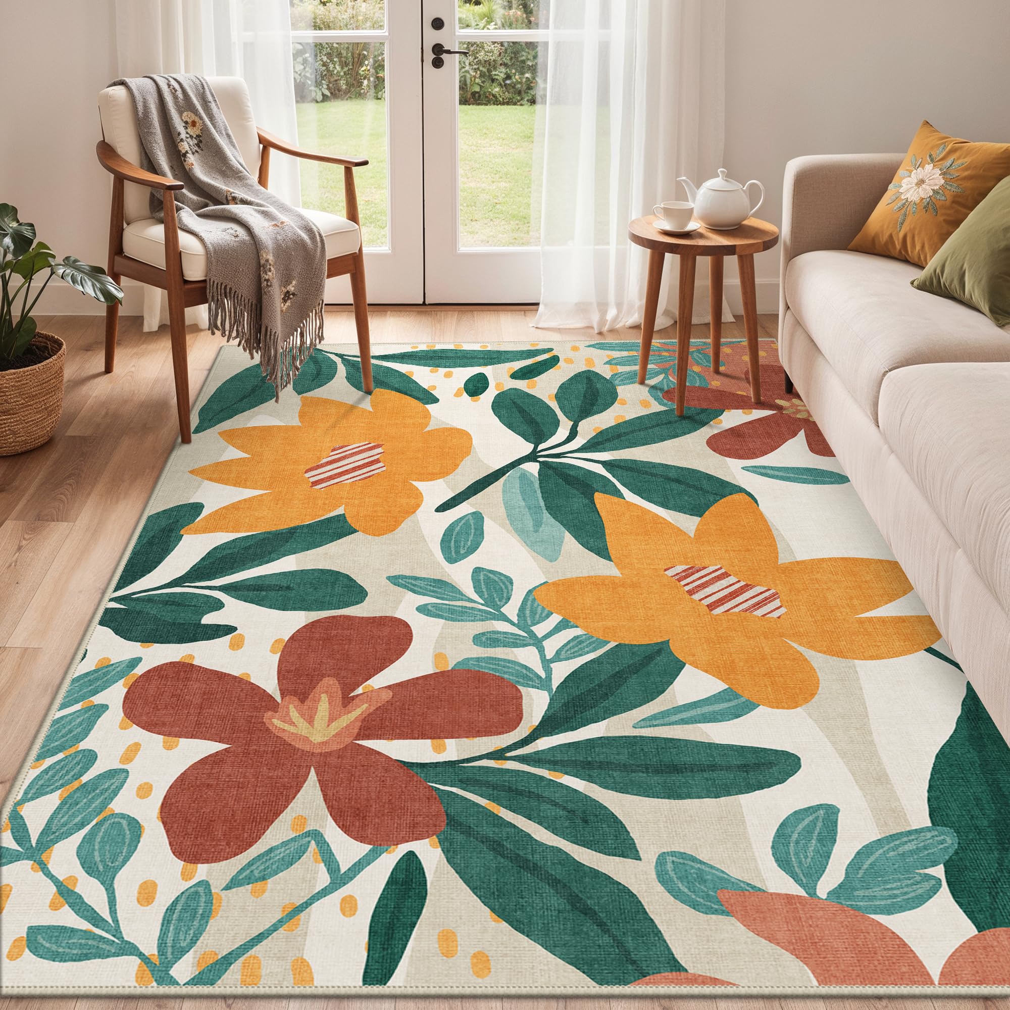 GENIMO detalle del estampado floral que aporta color y carácter decorativo