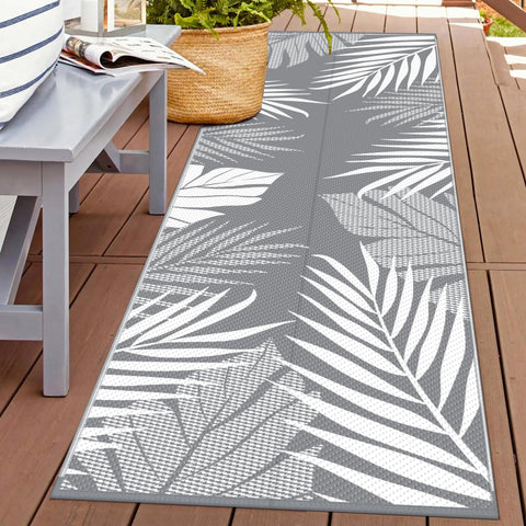 GENIMO alfombra frontal 2.5'x8' gris blanco mostrando patrón y tamaño