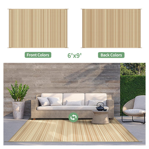 GENIMO tapete junto a muebles para mostrar tamaño 6'x9', ayuda a elegir proporción adecuada