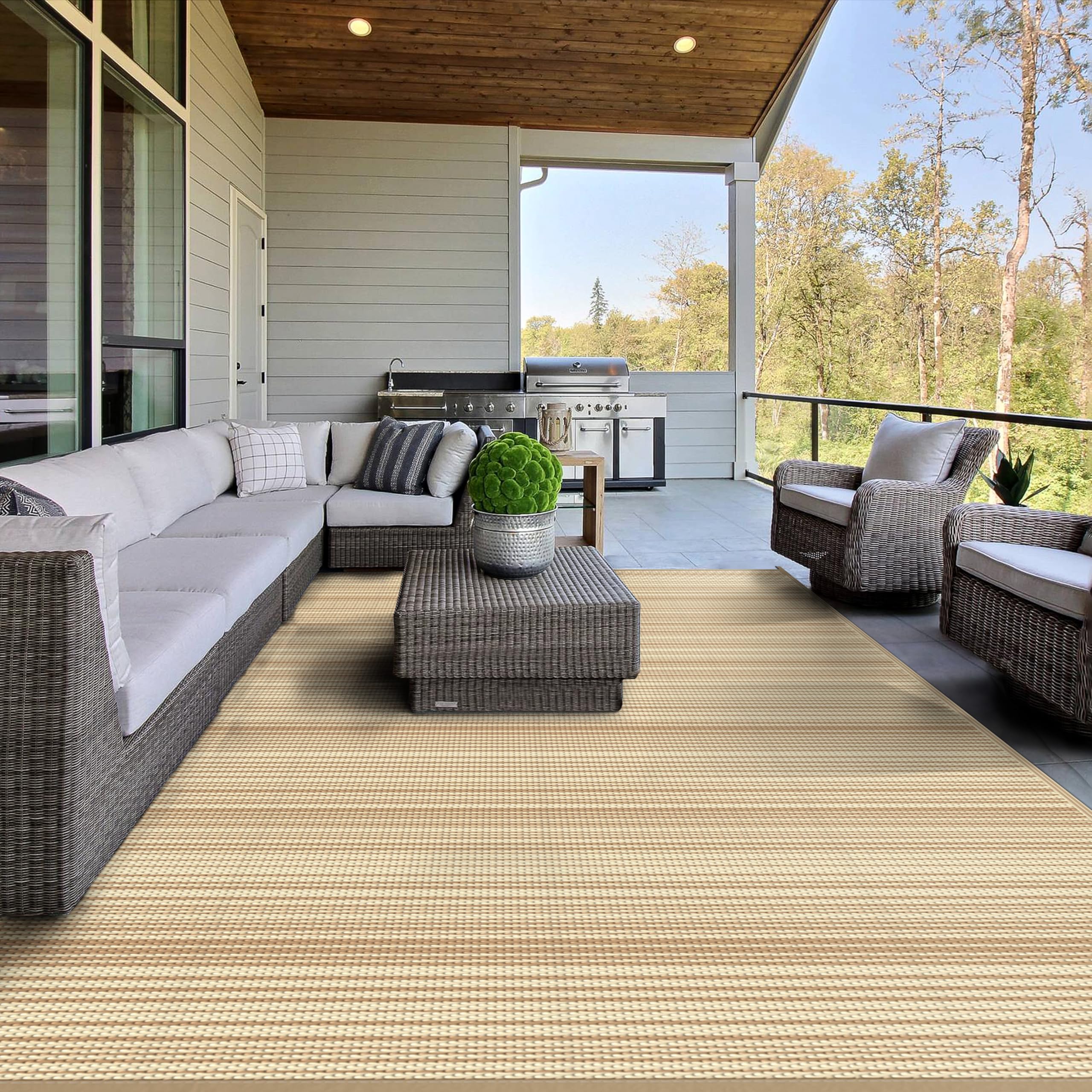GENIMO primer plano de textura suave y tejido apretado, protección para césped y madera