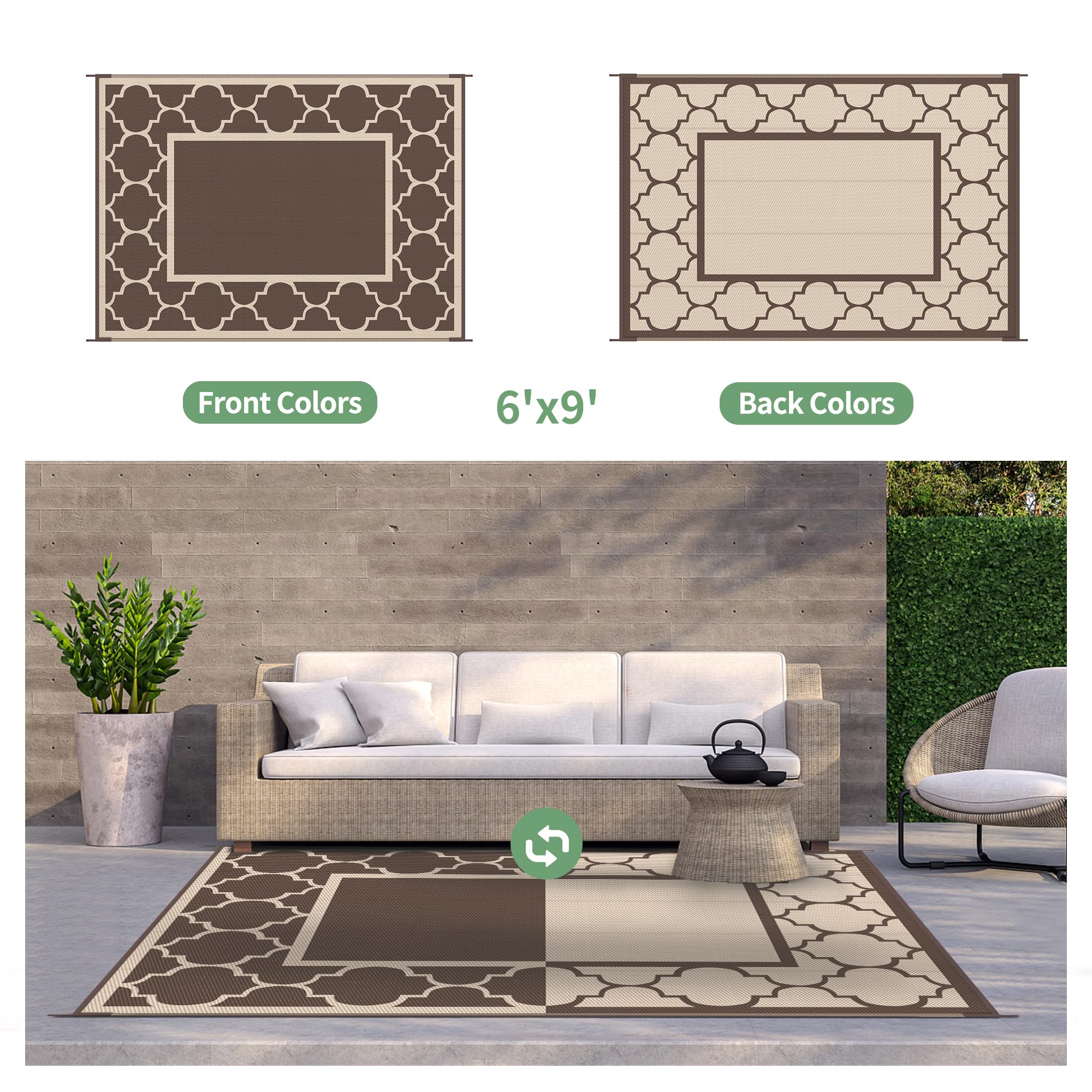 GENIMO alfombra en patio con muebles aportando confort y estilo