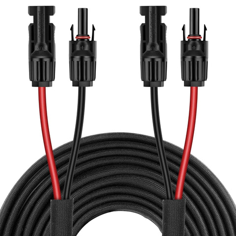 Geosiry empaque frontal del cable solar mostrando longitud y dos colores