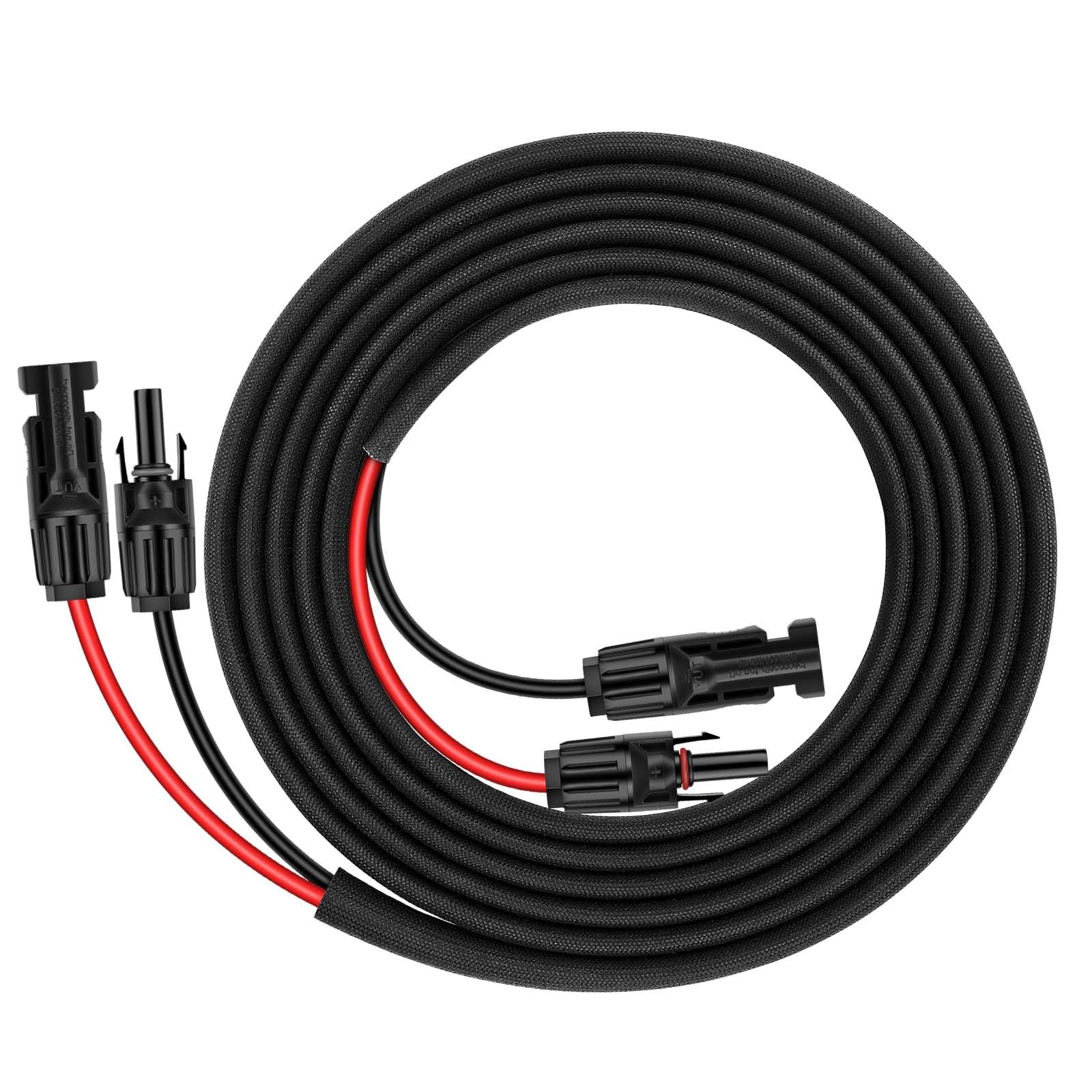 Geosiry cable extensor solar frontal mostrando conectores y longitud, brinda conexión fiable