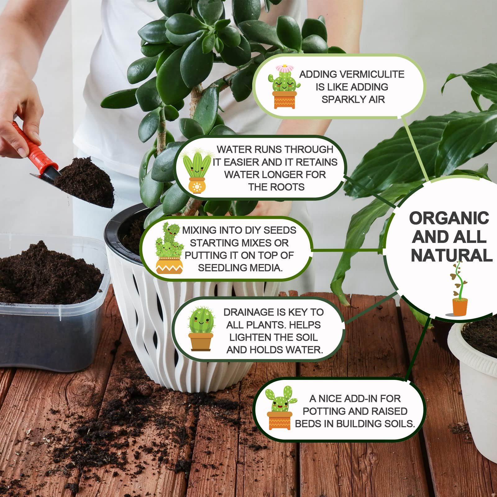 Gerta detalle de textura 5–8 mm que mejora aireación y retención