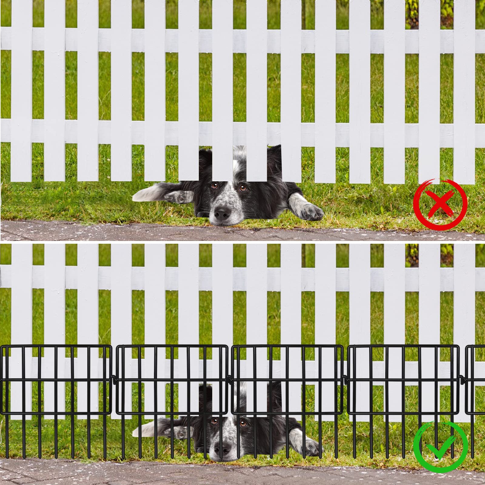 Getlay valla delimitando un parterre para proteger plantas contra conejos y excavaciones