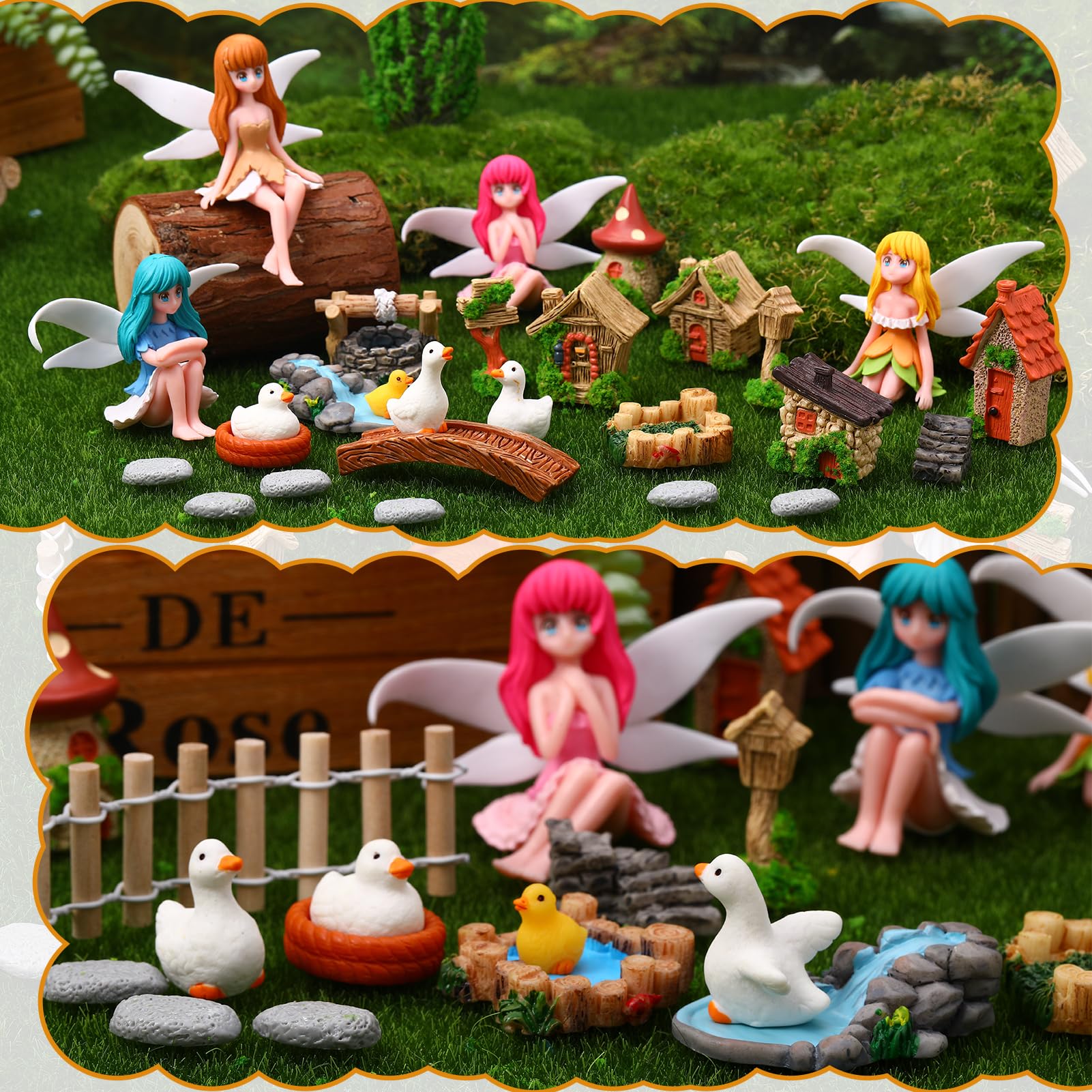 GGSTDDUP mesa y sillas en miniatura montadas, añaden funcionalidad y encanto