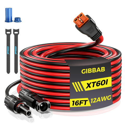 Gibbab vista frontal del cable y conectores, facilita conexión segura