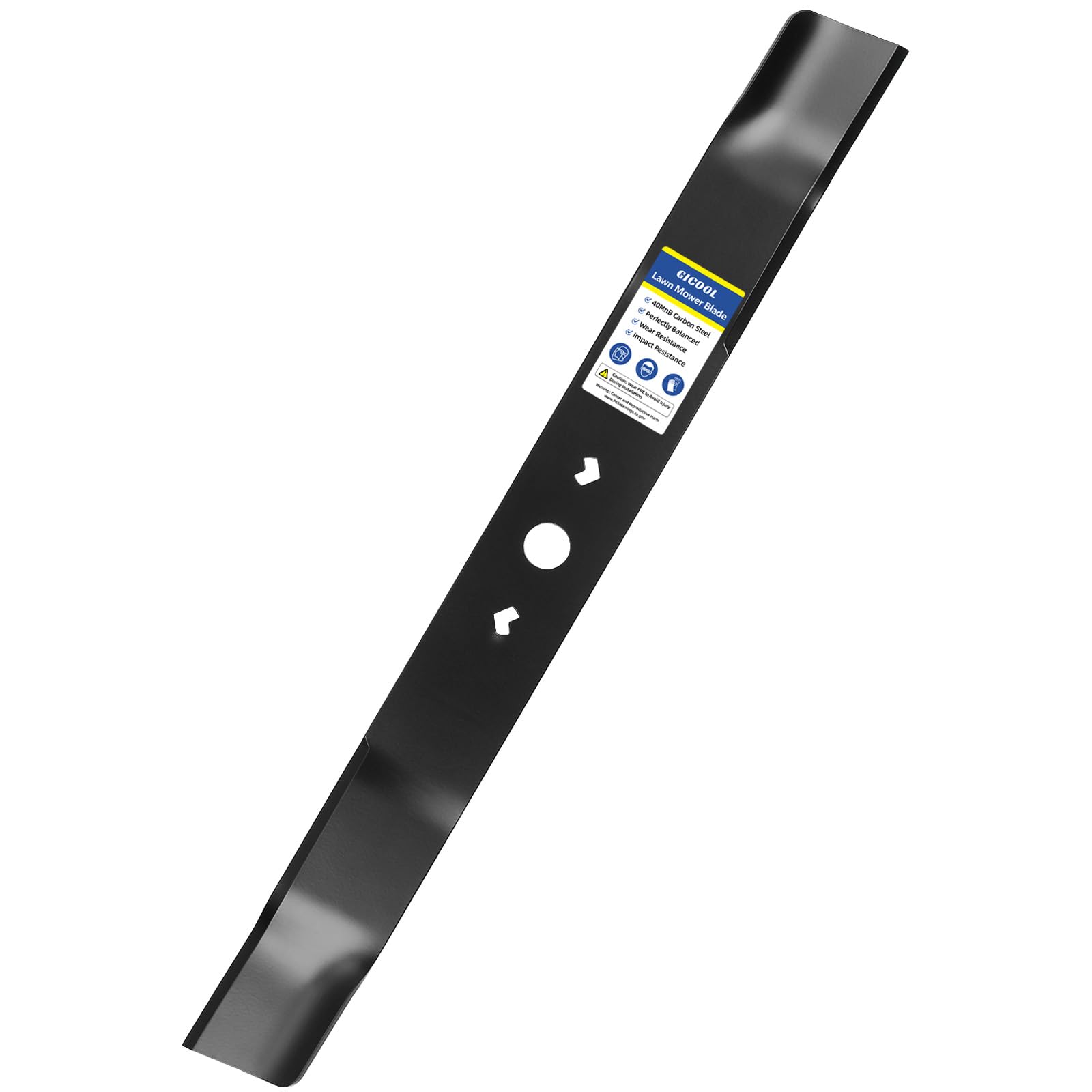 GICOOL cuchilla 21" vista frontal mostrando forma y agujero central, compatibilidad garantizada