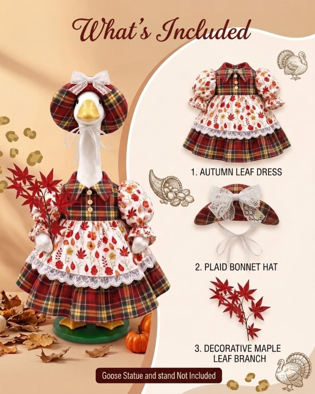 GigaCircle hoja de arce artificial como accesorio decorativo otoñal
