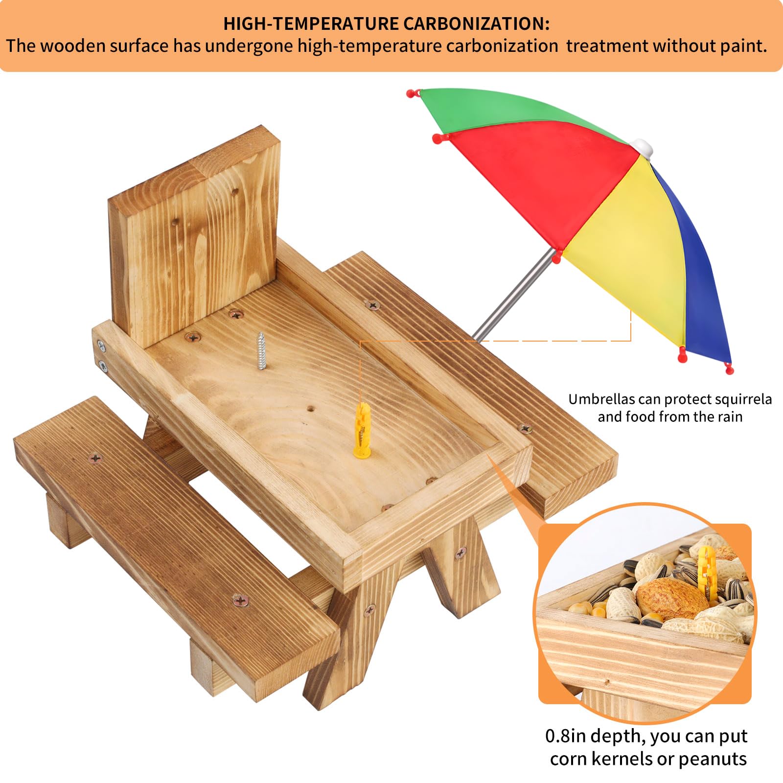 Gnodry vista superior de la mesa picnic con dos posiciones para mazorcas