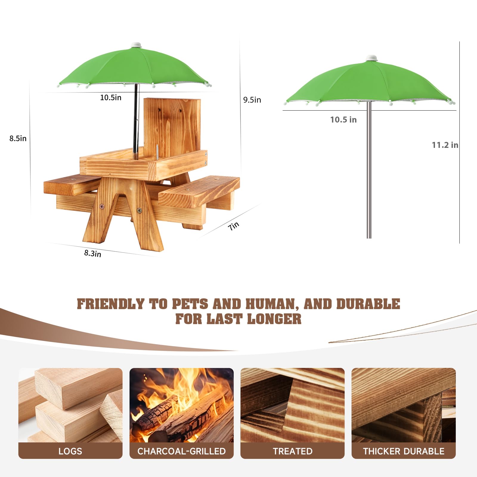 Gnodry detalle de madera carbonizada resistente al agua y duradera