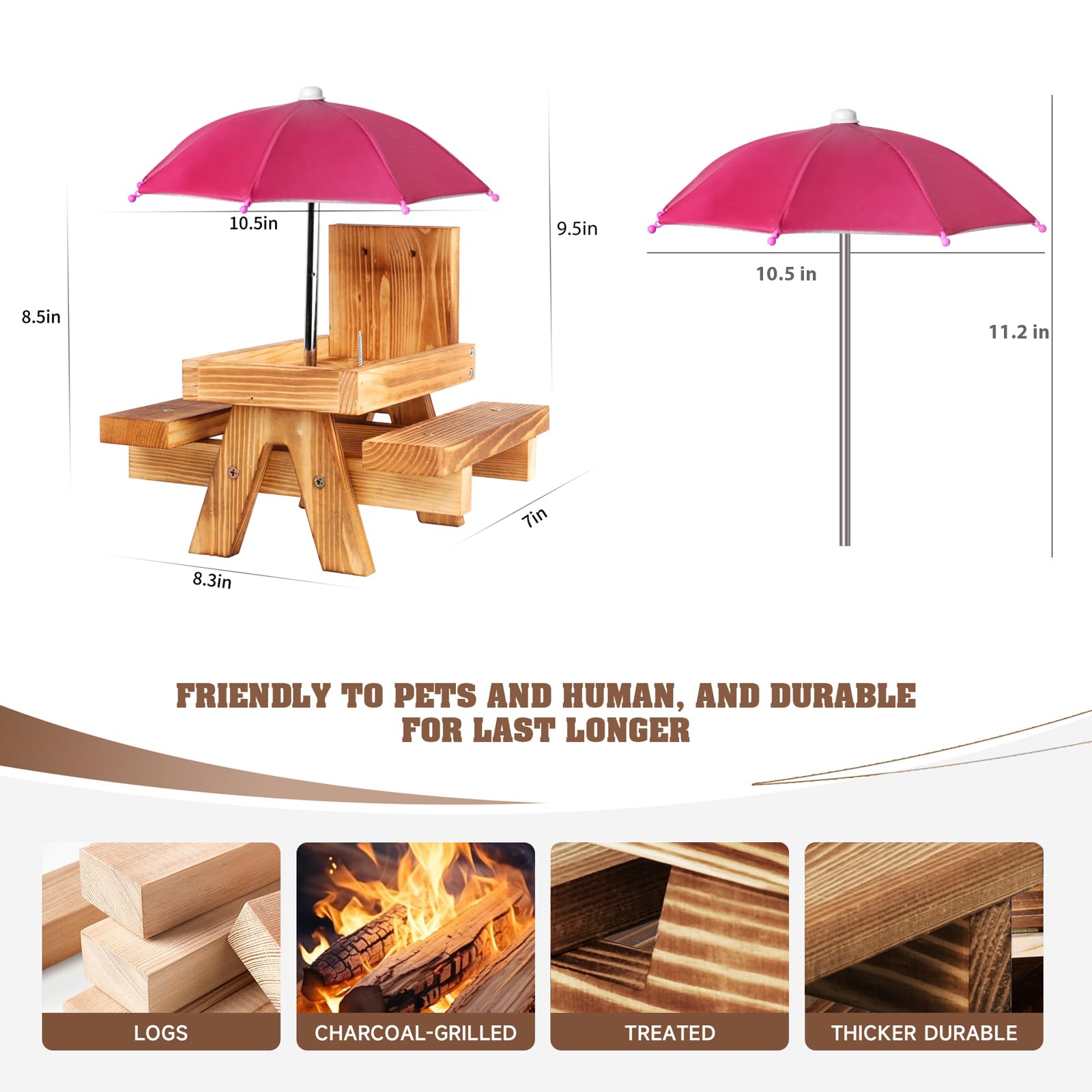 Gnodry detalle del paraguas oscuro rosa protegiendo el alimento de la lluvia
