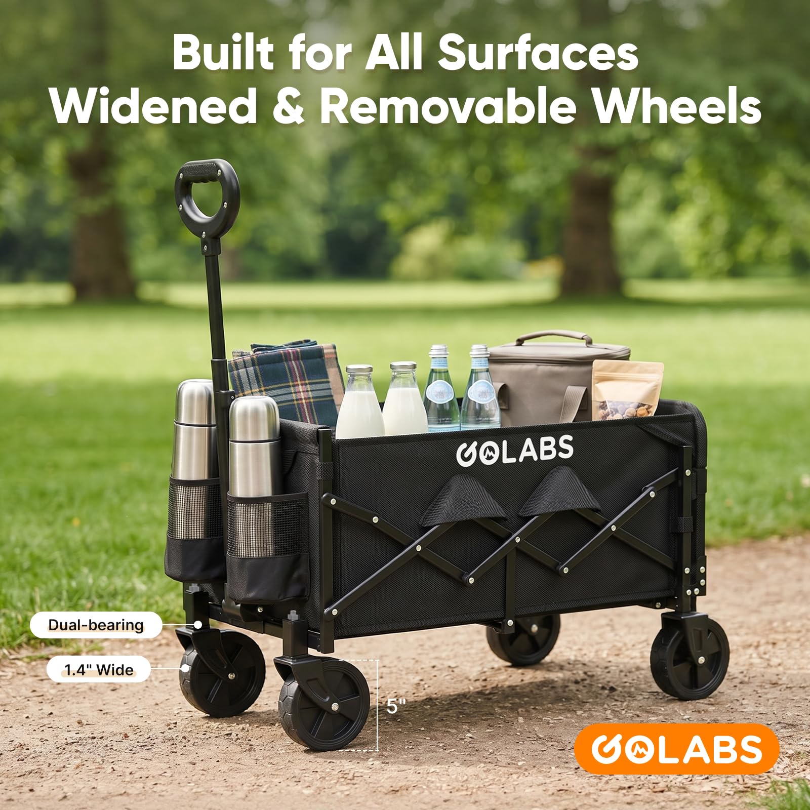 GOLABS ruedas desmontables para limpieza rápida y mantenimiento sencillo