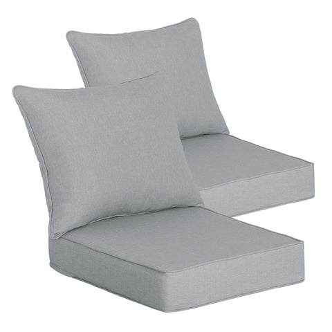 Goodgoods vista frontal del set de cojines piedra gris mostrando ajuste elegante