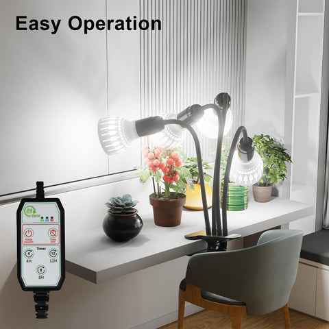 GooingTop cuello flexible orientando luz hacia la planta eficazmente