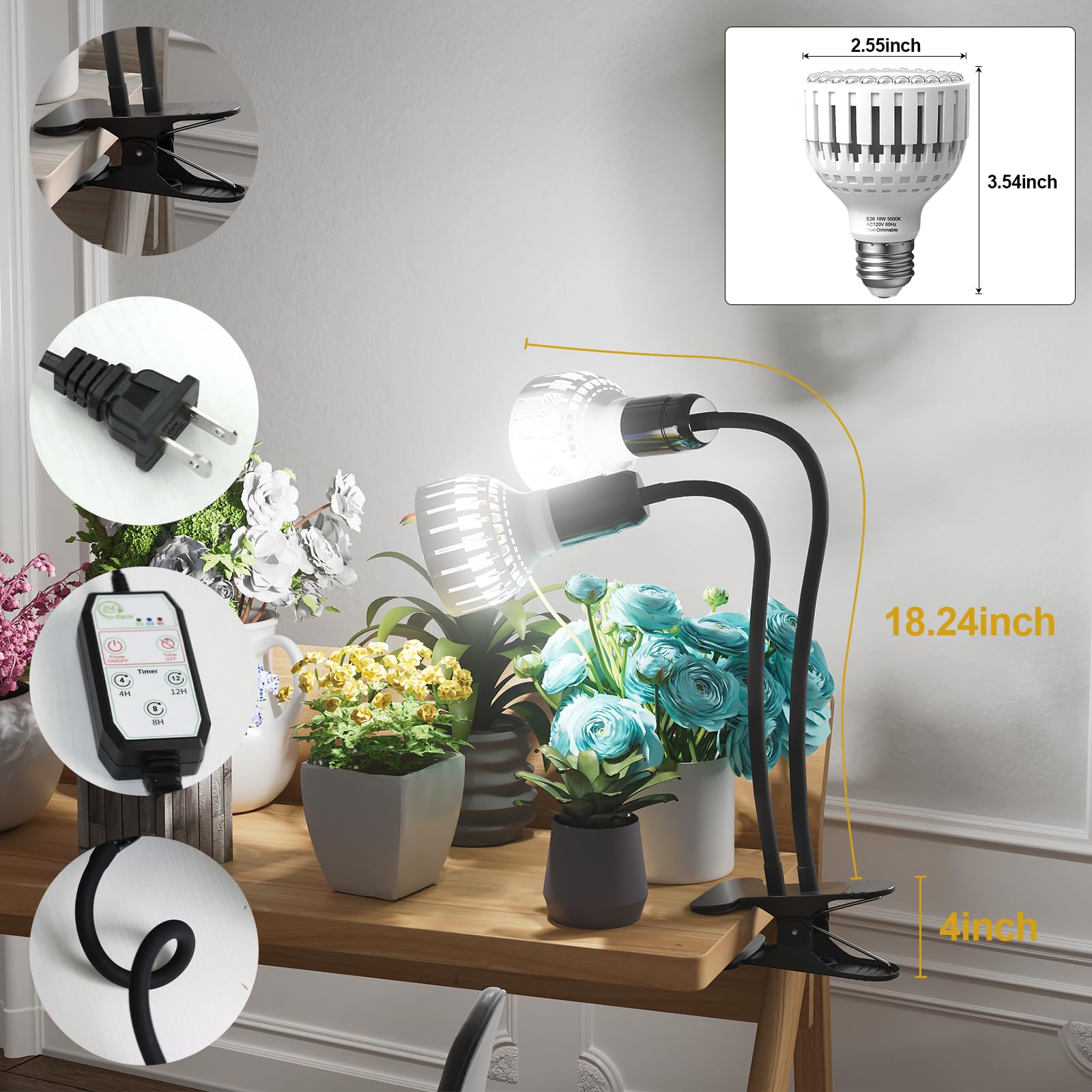 GooingTop detalle de LEDs y matriz spectral, ofrece espectro completo beneficioso
