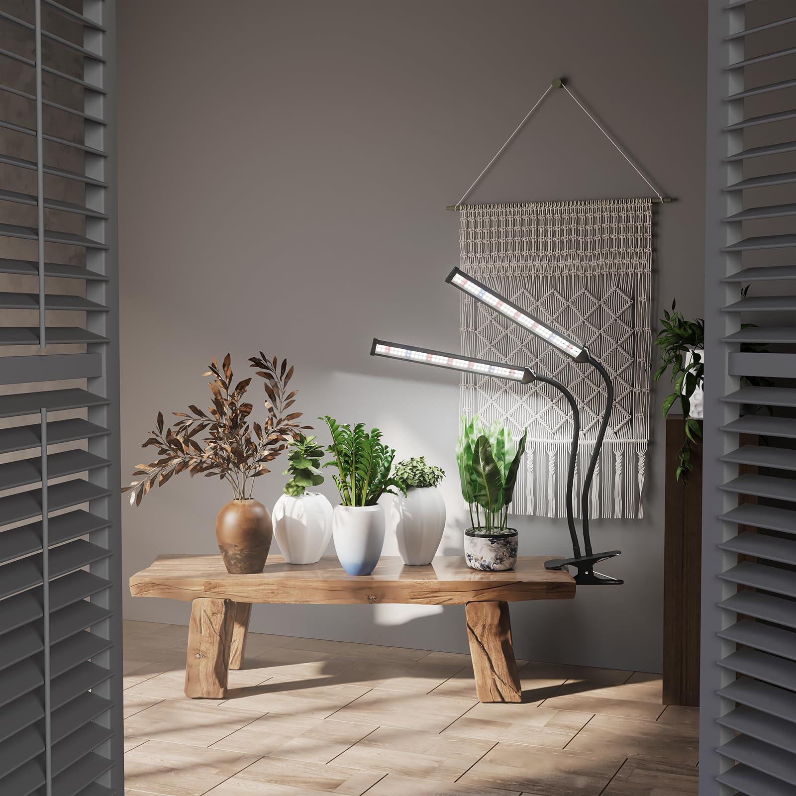 GooingTop lámpara sobre escritorio con plantas, ambiente sano y crecimiento activo