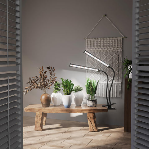 GooingTop lámpara sobre escritorio con plantas, ambiente sano y crecimiento activo