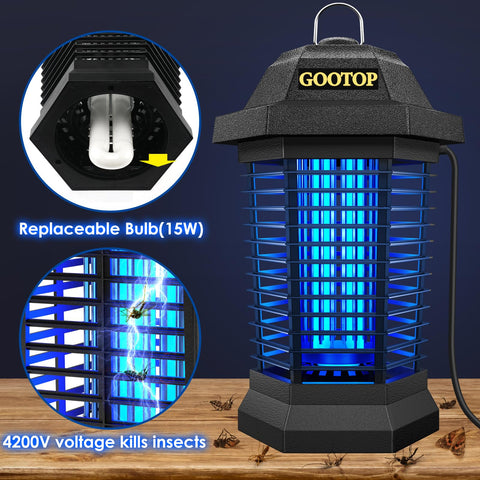 GOOTOP bandeja desmontable recogiendo insectos muertos para limpieza rápida y cómoda
