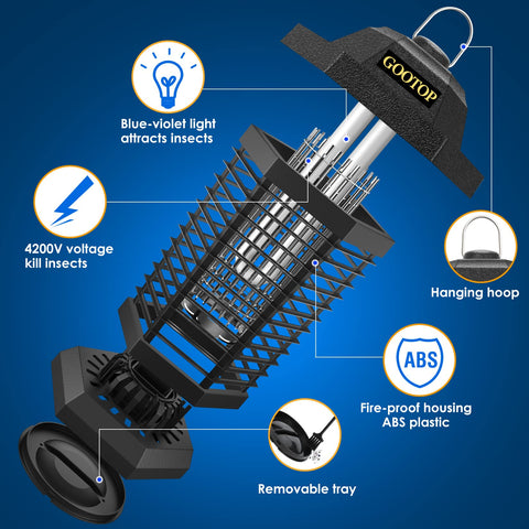 GOOTOP bombilla UV 15W reemplazable que atrae mosquitos y facilita mantenimiento prolongado