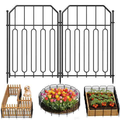 Goovilla valla frontal mostrando paneles y apariencia profesional, protege jardines