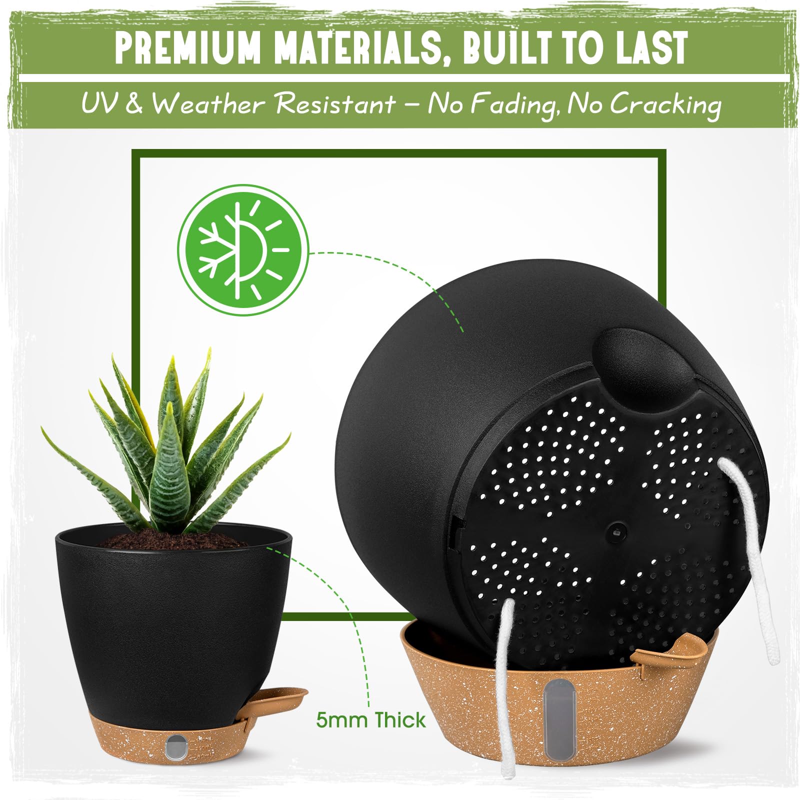 Goproauto maceta de 10 pulgadas con monstera, soporte para plantas medianas